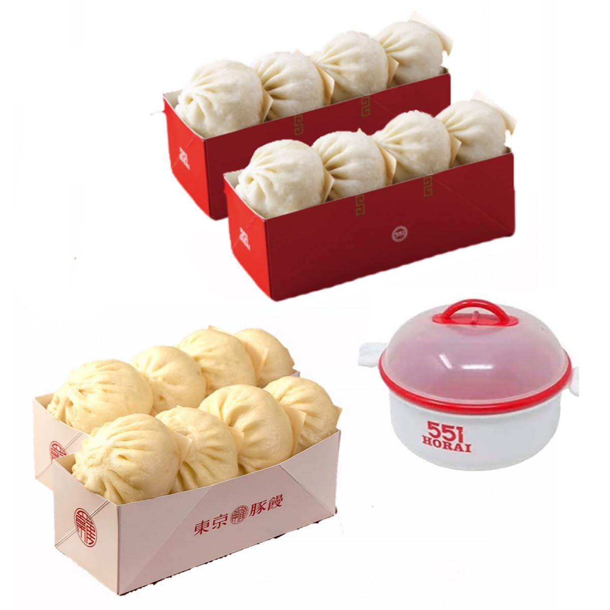 Amazon.co.jp: 551 蓬莱 豚まん 8個入り 東京豚饅 8個入り 食べ比べ